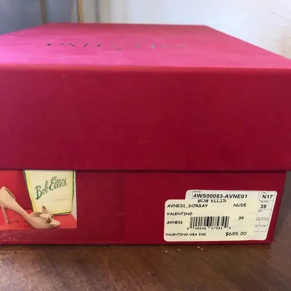 Valentino Nude Patent Leather Dorsay Bow Pump Heels Size 8.5 - Picture 16 of 16